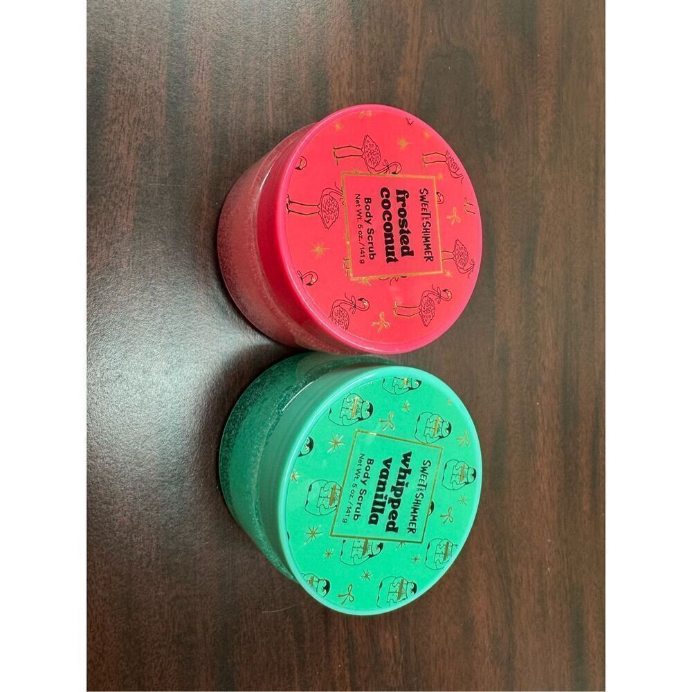 Brand New Sweet & Shimmer Body Scrubs- Whipped Vanilla & Frosted Coconut- 5 oz.
